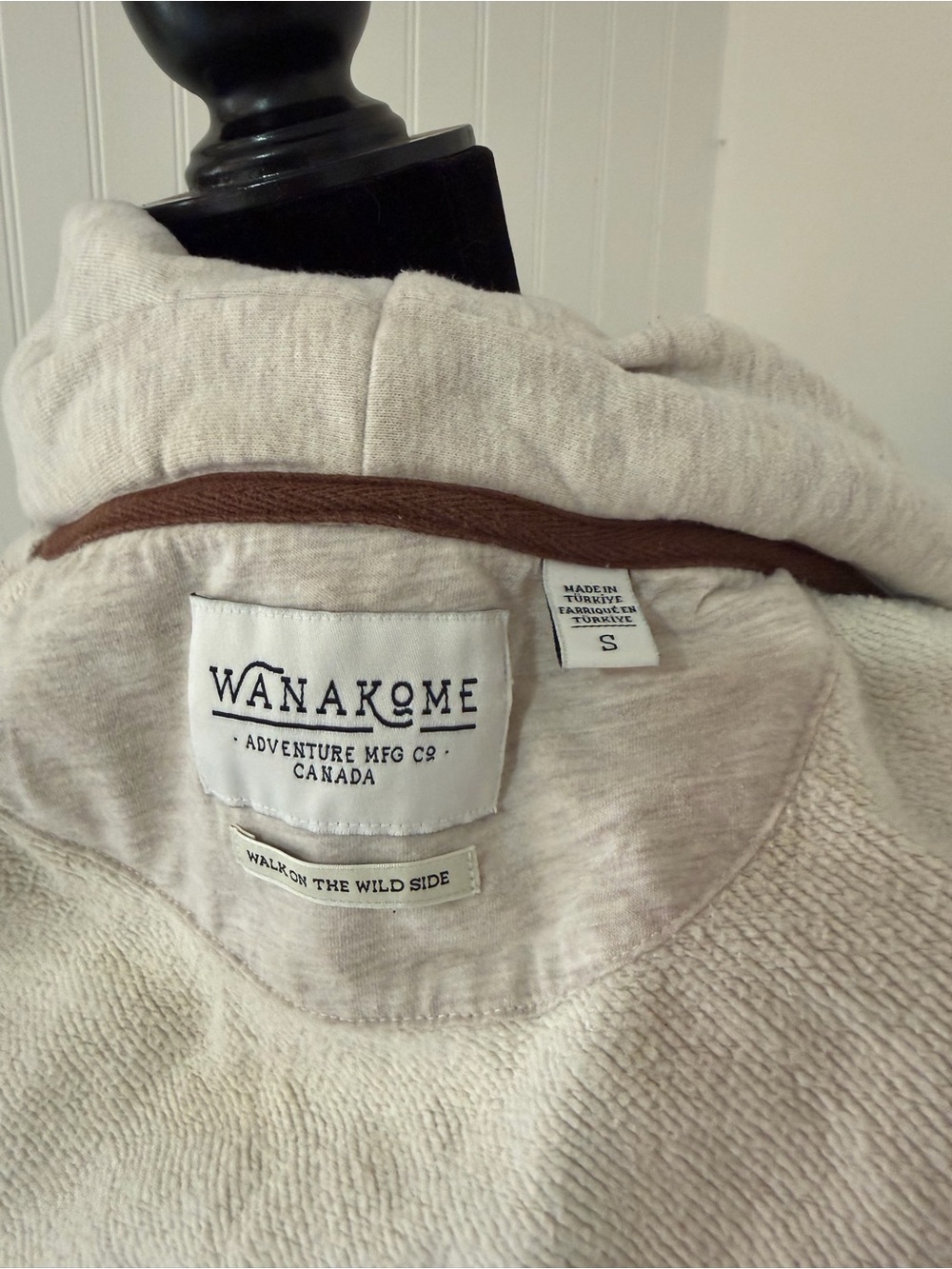 Wanakome Cream White Asymmetrical Zip Hoodie Women’s Small Cozy Fleece Hood S - Picture 9 of 10